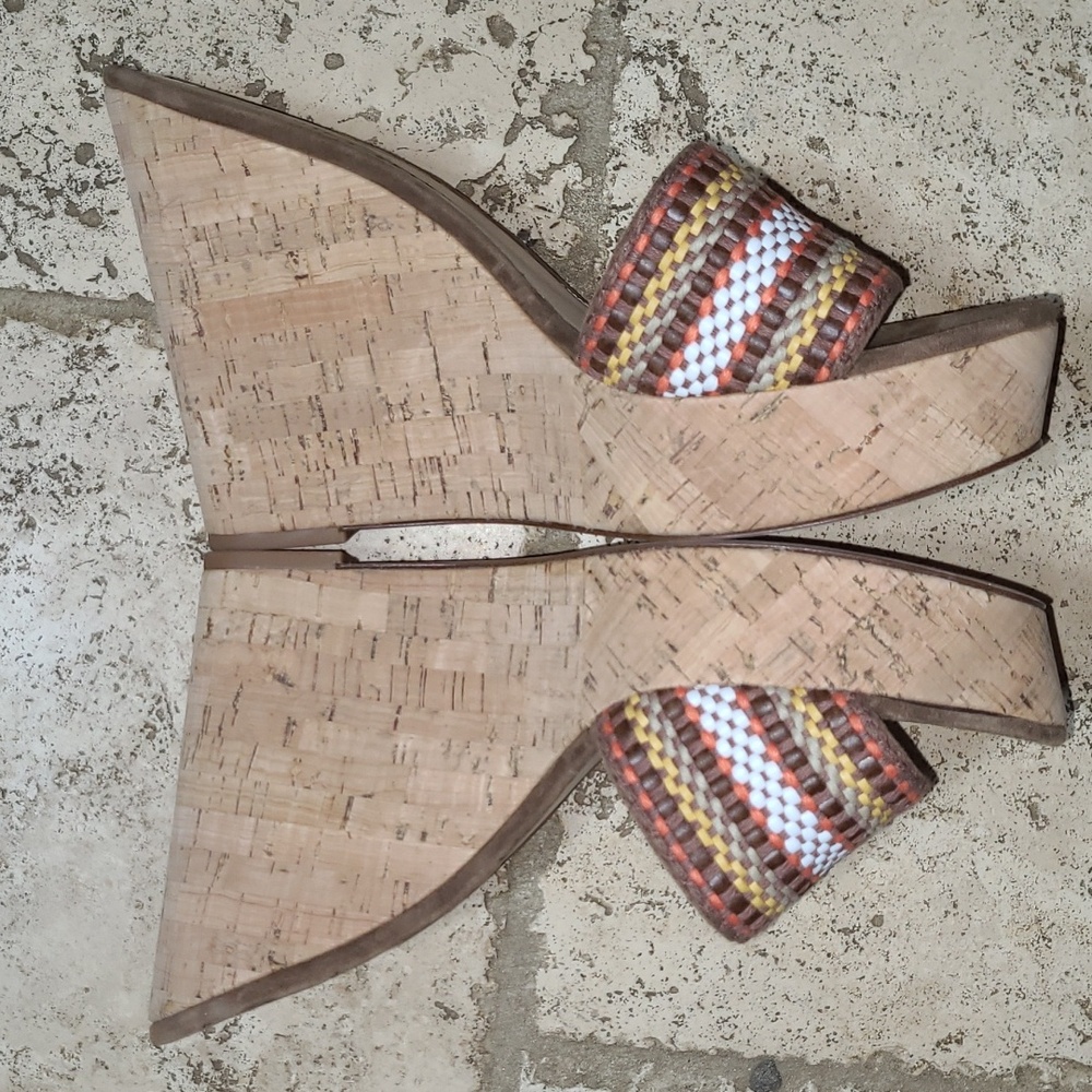 Veronica Beard Dali Woven Wedges Sandals Size 10 - Picture 3 of 6